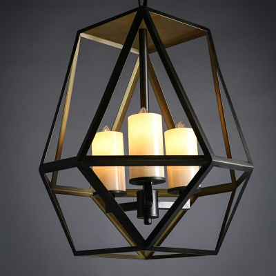 Industrial Style Retro Candlestick Chandelier Simple Black Iron Frame Chandelier