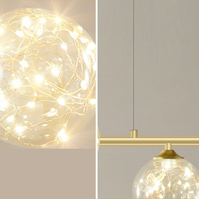 Modern Island Lighting Starry Sky Glass Ball Shape Pendant Light for Dining Room Bar