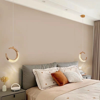 Round Hanging Light Modern Style Acrylic Pendant Lighting for Living Room