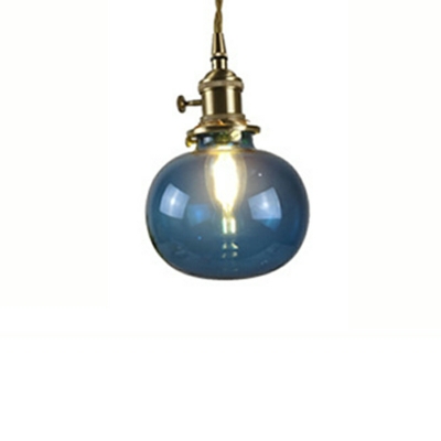 1-Light Hanging Ceiling Light Modern Style Globe Shape Metal Pendant Lighting