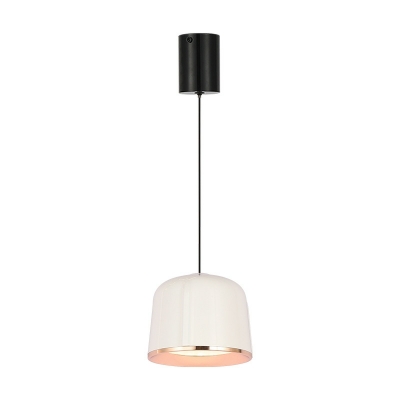 1-Light Mini Pendant Lighting Minimalism Style Bowl Shape Metal Hanging Ceiling Light