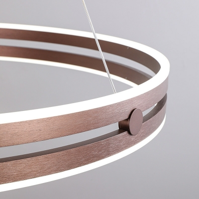 2-Light Chandelier Lights Contemporary Style Ring Shape Metal Ceiling Pendant Light