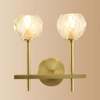 2-Light Sconce Lights Modern Style Globe Shape Metal Wall Mounted Lamps