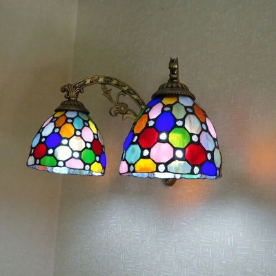 2 Lights Wall Lamp Creative Tiffany Stained Glass Vanity Lights for Bathroom