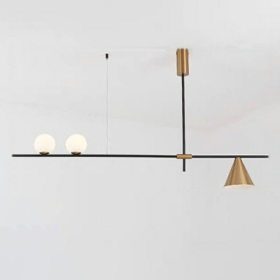 3-Light Pendant Lighting Fixtures Contemporary Style Globe Shape Metal Hanging Island Lights