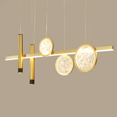 4-Light Pendant Lighting Simple Style Tube Shape Metal Hanging Ceiling Light