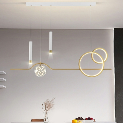 5-Light Pendant Lighting Contemporary Style Geometric Shape Metal Hanging Ceiling Light