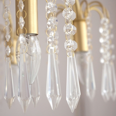Elegant Crystal Chandelier Light Fixtures Modern Ceiling Pendant Light for Living Room