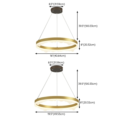 One layer Pendant Light Modern  Circle Ring Iron Chandelier Fixture for Living Room