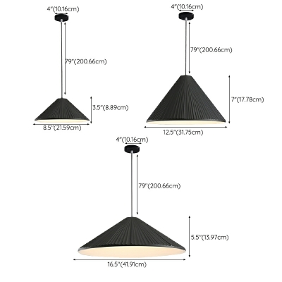 1-Light Hanging Ceiling Lights Modern Style Cone Shape Plastic Pendant Lighting