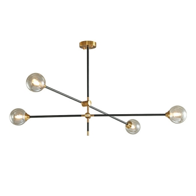 6-Light Chandelier Lights Modernist Style Globe Shape Metal Hanging Ceiling Light