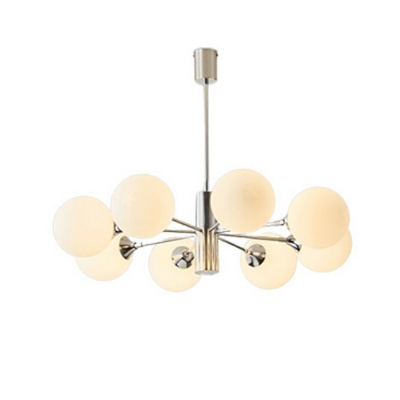 8-Light Chandelier Lights Modernist Style Globe Shape Metal Hanging Ceiling Light