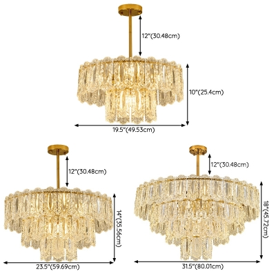 Contemporary Light Luxury Chandelier Retro Glass Chandelier for Living Room
