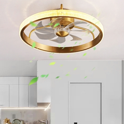 Contemporary Round Flush Mount Ceiling Light Fixture Metal Flush Fan Light Fixtures