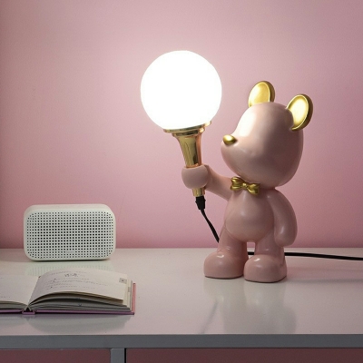 Cute Bear Lamp Creative Table Lamp Bedroom Bedside Resin Nightlight
