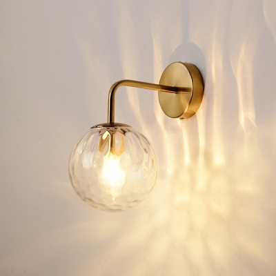 Globe Shade Sconce Lights Modern Style Glass Wall Sconce for Bedroom