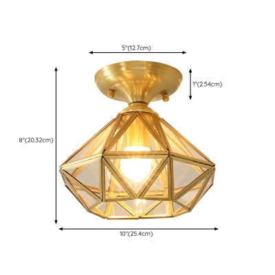 Mid-Century Design Geometric Semi Flush Mount Ceiling Light Glass Ceiling Pendant Light