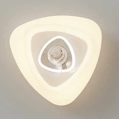Modern Geometric Shape Flush Mount Fan Light Iron 20.5