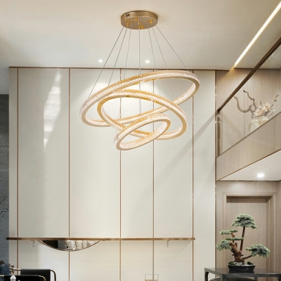 Modern Light Luxury Chandelier Minimalist Ring Multi-layer Chandelier for Living Room