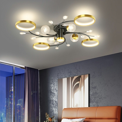 Round Flush Light Modern Style Acrylic Flush Mount Lamps for Bedroom