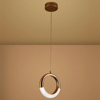 Round Hanging Light Modern Style Acrylic Pendant Lighting for Living Room