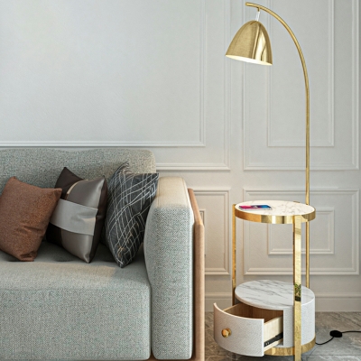 1-Light Floor Lights Contemporary Style Bell Shape Metal Standing Lamps