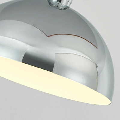 1-Light Hanging Ceiling Lights Simplistic Style Dome Shape Metal Pendant Lamps