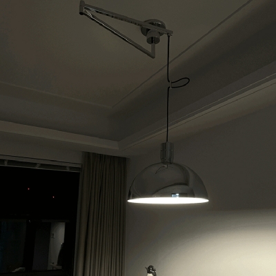 1-Light Hanging Ceiling Lights Simplistic Style Dome Shape Metal Pendant Lamps