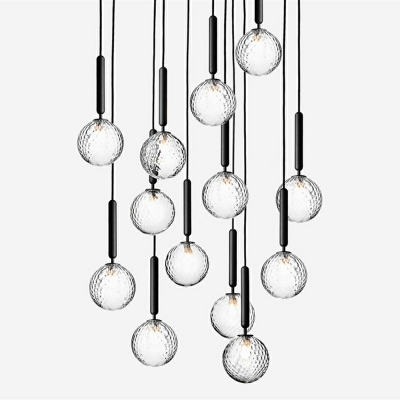 1-Light Pendant Lighting Modern Style Square Shape Glass Hanging Ceiling Lights