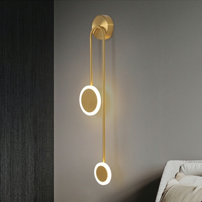 2-Light Sconce Lights Minimalism Style Round Shape Metal Wall Lighting Fixtures