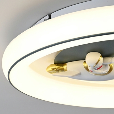 3-Light Flush Mount Lamp Kids Style Moon Shape Metal Ceiling Mounted Fixture