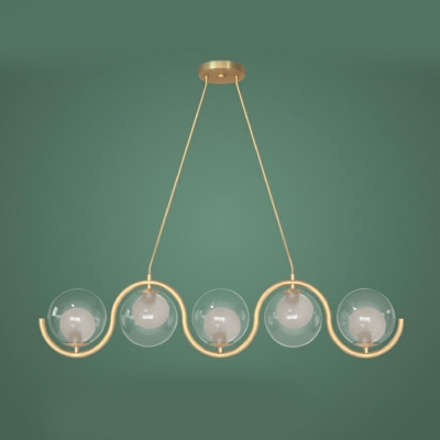 3-Light Pendant Lighting Industrial Style Globe Shape Metal Hanging Ceiling Light