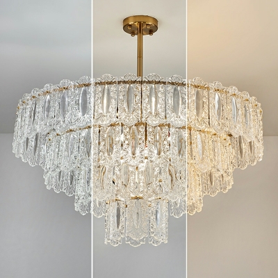 Contemporary Light Luxury Chandelier Retro Glass Chandelier for Living Room
