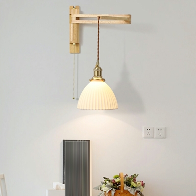 Modern Minimalist Retractable Wall Lamp Creative Wood Wall Mount Fixture