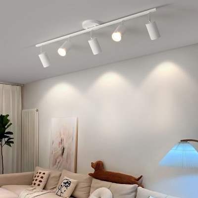 Modern Tubular Track Led Lighting Fixture Metal Restaurant Semi Flush Mount Ceiling Light