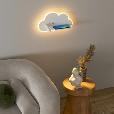 Nordic Cloud-shaped LED Wall Lamp Modern Mobile Phone Wireless Charging Wall Lamp