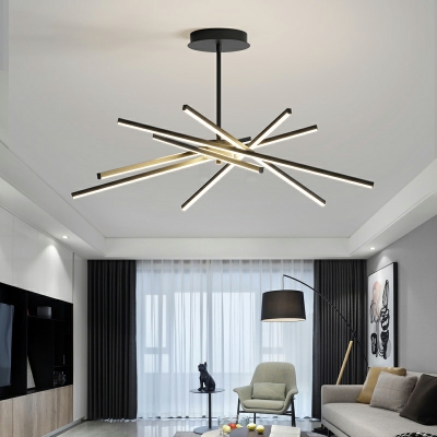 Nordic Creative Line Chandelier Modern Minimalist LED Chandelier for Living Room