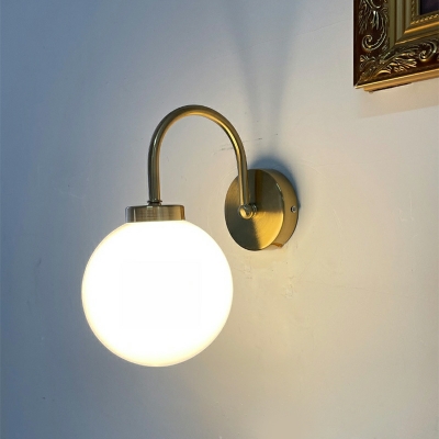 Vintage Bedroom Wall Lamp Modern Simple Glass Ball Wall Lamp for Dining Room