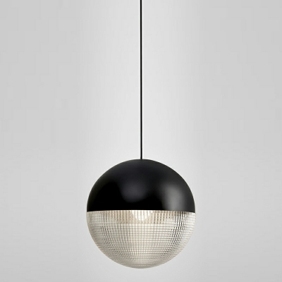 1-Light Ceiling Pendant Light Modern Style Globe Shape Metal Hanging Lamp Kit