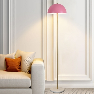 1 Light Dome Floor Lamps Modern Style Metal Standard Lamps for Bedroom