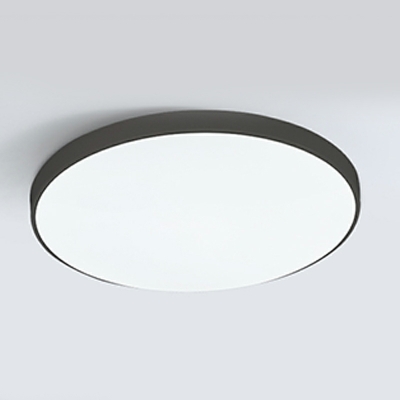1-Light Flush Chandelier Minimalist Style Round Shape Metal Ceiling Light