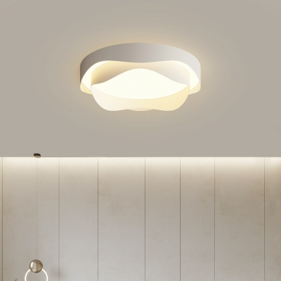 1 Light Flush Light Fixtures Simplistic Style Circle Shape Metal Ceiling Mounted Lights