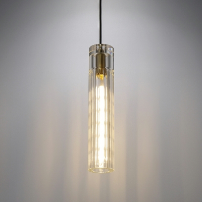 1-Light Suspension Lights Contemporary Style Cylinder Shape Metal Hanging Light Kit