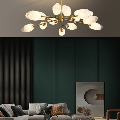 18-Light Chandelier Lights Modernist Style Geometric Shape Metal Hanging Ceiling Lamp
