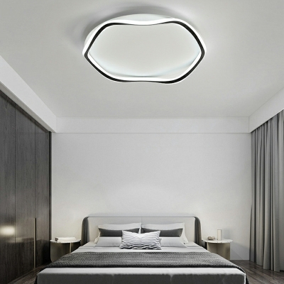 2-Light Flush Light Fixtures Minimalism Style Ring Shape Metal Ceiling Mounted Light