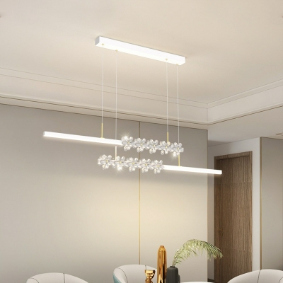 2-Light Pendant Lighting Simple Style Flower Shape Metal Hanging Ceiling Light