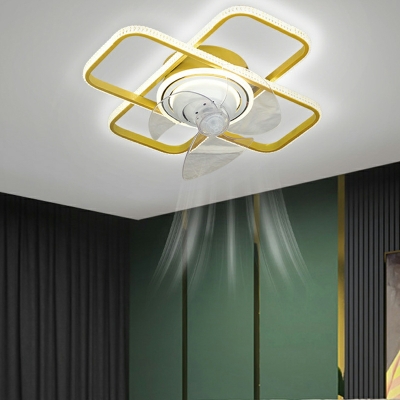 4-Light Flush Mount Lamp Simplistic Style Geometric Shape Metal Ceiling Mounted Fixture