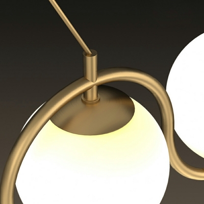7-Light Hanging Pendant Lights Industrial Style Sphere Shape Metal Island Ceiling Light