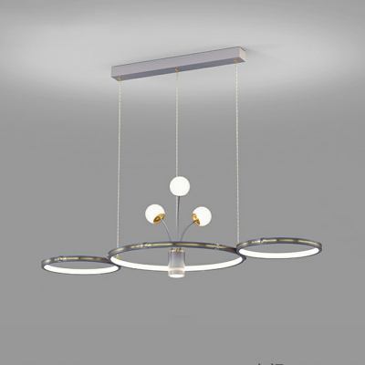 8-Light Ceiling Pendant Light Modern Style Tube Shape Metal Hanging Lamp Kit