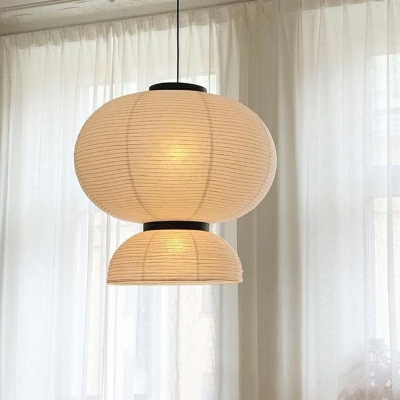 Danish Design Fabric Chandelier Nordic Style Simple Lantern Hanging Light for Dining Room